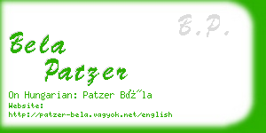 bela patzer business card